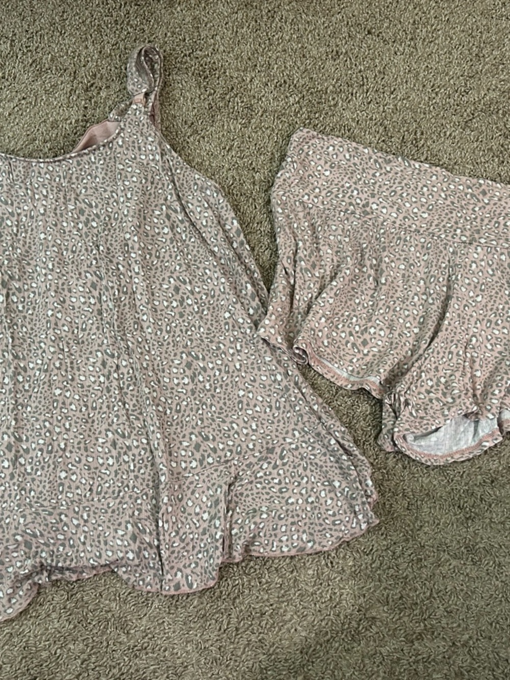 Secret Treasures Maternity Pink Leopard Print Sleep Set Pajama Tank & Shorts 2XL